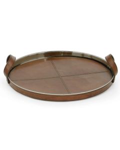 Go Home Brass & Leather Chapin Tray