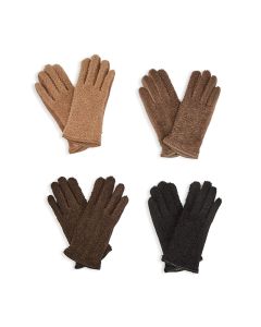 Two's Company Sherpa Look Gloves With Micro Suede Palm Accent