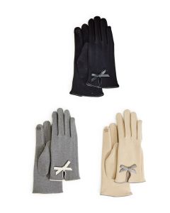 Two's Company Micro Suede Glove With Bow Detail