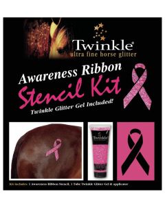 Twinkle Stencil Kit Awareness Ribbon with Glitter