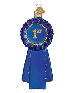Kelley And Company Glass Blue Ribbon Ornament