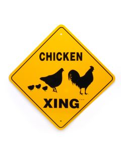 Noble Beast Chicking X-ing Aluminum Sign (12" x 12")