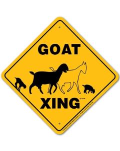 Noble Beast Goat X-ing Aluminum Sign (12" x 12")