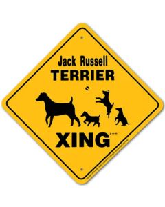 Noble Beast Jack Russell Terrier X-ing Aluminum Sign (12" x 12")