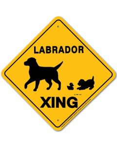 Noble Beast Labrador X-ing Aluminum Sign (12" x 12")