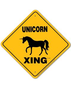 Noble Beast Unicorn X-ing Sign (12" x 12")