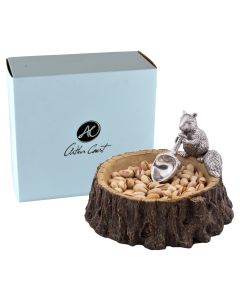 Arthur Court Standing Squirrel Nut Bowl With Acorn Scoop