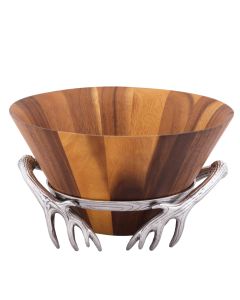 Arthur Court Antler Wood Salad Bowl