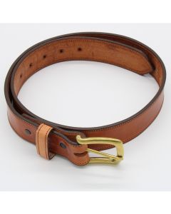 Tory 1.5" Bridle Leather Stitched Belt with Snap Buckle Closure