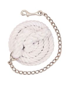 White Cotton Lead w/ 24" Nickel Plated Chain
