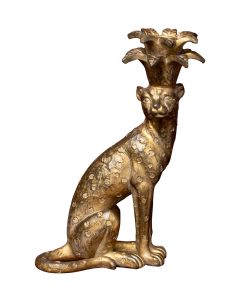 Chehoma Golden Jaguar Candlestick Holder - Sold in Pairs