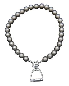 Loriece Horse Stirrup & Swarovski Fresh Water Pearl Necklace