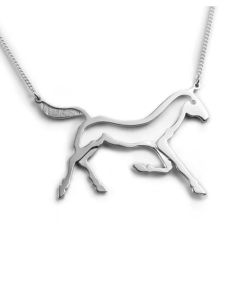 Loriece Cantering Horse Silhouette Necklace
