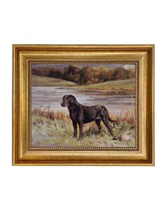 Madison Bay Co. Labrador Retriever with Duck Framed Painting 8" X 10"