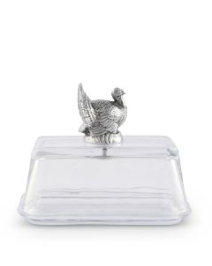 Arthurt Court Glass Turkey Butter Dish