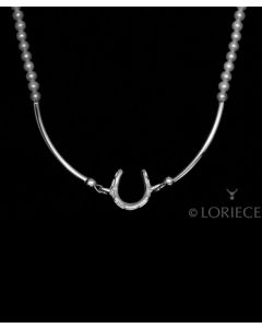Loriece White Pearl Horseshoe Necklace