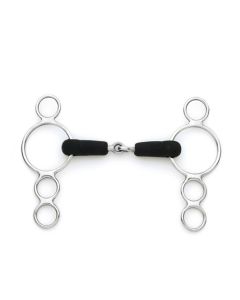 Centaur Stainless Steel Jointed Rubber Mouth 3-Ring Gag
