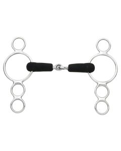 Centaur Stainless Steel Jointed Rubber Mouth 3-Ring Gag