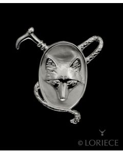 Loriece Silver Fox Mask & Whip Necklace