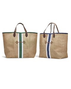 Two's Company Horse Country Jute Tote