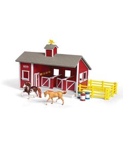 Breyer Stablemates - Red Stable Set With Two Horses
