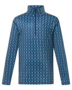 Kerrits Kids First Level Quarter Zip Stretch Fleece Tech Top - Print