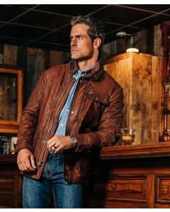 Madison Creek Mens Sedona Waxed Suede Leather Jacket