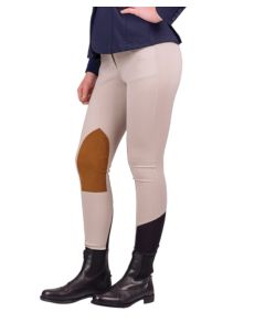 RHC Ladies Meryl Active Knee Patch Euro Seat Breech W Mesh Socks & Clarino Patch