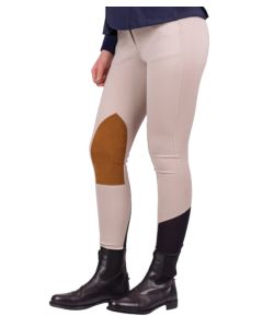 RHC Ladies Meryl Active Knee Patch Euro Seat Breech W Mesh Socks & Clarino Patch