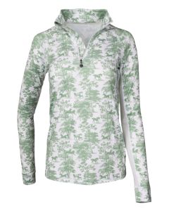 Dapplebay Kids Equestrian Toile 1/4 Zip Long Sleeve Shirt