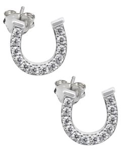 Kelly Herd Sterling Silver Pavé Horseshoe Earrings