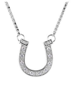 Kelly Herd Sterling Silver Pavé Horseshoe Necklace
