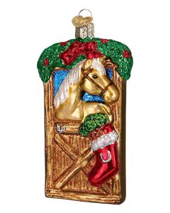 Kelley And Company Glass Horse Stall Door Christmas Ornament