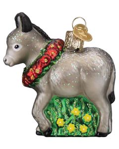 Kelley And Company Glass Donkey Christmas Ornament