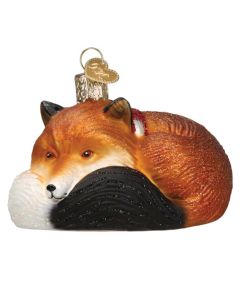 GT Reid Glass Fox in Scarf Ornament - Cozy Fox