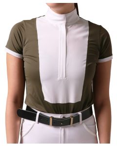 70 Degrees Ladies Bib Short Sleeve Performance Shirt With UPF Protection