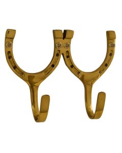 Horse Fare Products Brass Horseshoe Hook-Double