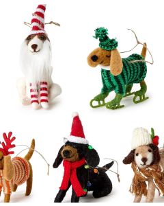 Two's Company Deck The Paws Felt Dog Ornament (Sold Individually)