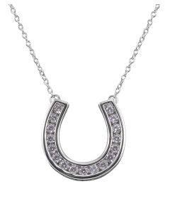 Kelly Herd Sterling Silver Contemporary Pavé Horseshoe Necklace