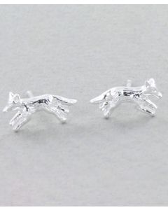 Awesome Artifacts Sterling Silver Running Fox Earrings