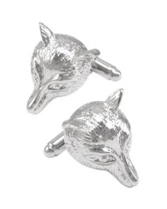 Tally-Ho Fox Mask Equestrian Cufflinks - Brass With Rhodium
