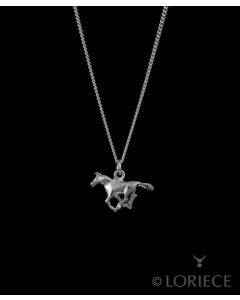 Loriece Silver Pony Pendant Necklace