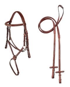 Arc De Triomphe Imperial Fancy Raised Padded Figure 8 Bridle With Rubber Reins