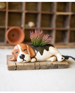 Kalalou Ceramic Beagle Planter