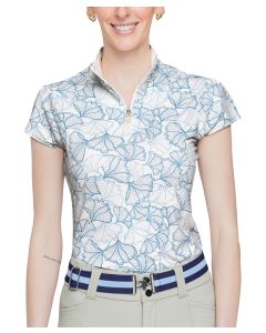 Kastel Ladies Shirred Cap Sleeve 1/4 Zip Sunshirt - 5