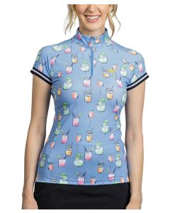 Kastel Denmark 1/4 Zip Ladies Print Sunshirt with Trim