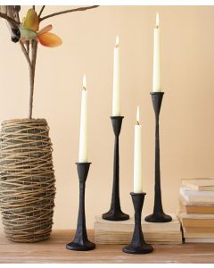Kalalou Cast Iron Taper Candle Holders - Set of 4
