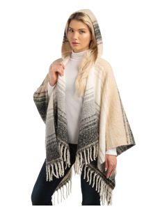 Ladies Striped Hooded Wrap