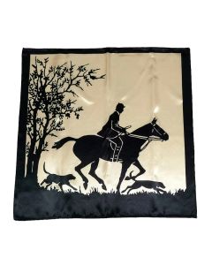 Fox Hunting Horse Hounds Equestrian Tally-Ho Satin Scarf