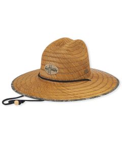 Sun N Sand Rush Straw Camo Lifeguard Hat With Chin Strap Cord